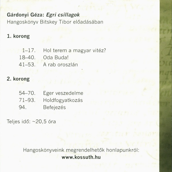 descargar álbum Gárdonyi Géza - Egri Csillagok Hangoskönyv
