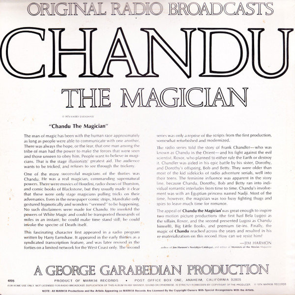 baixar álbum George Garabedian - Chandu The Magician Original Radio Broadcast