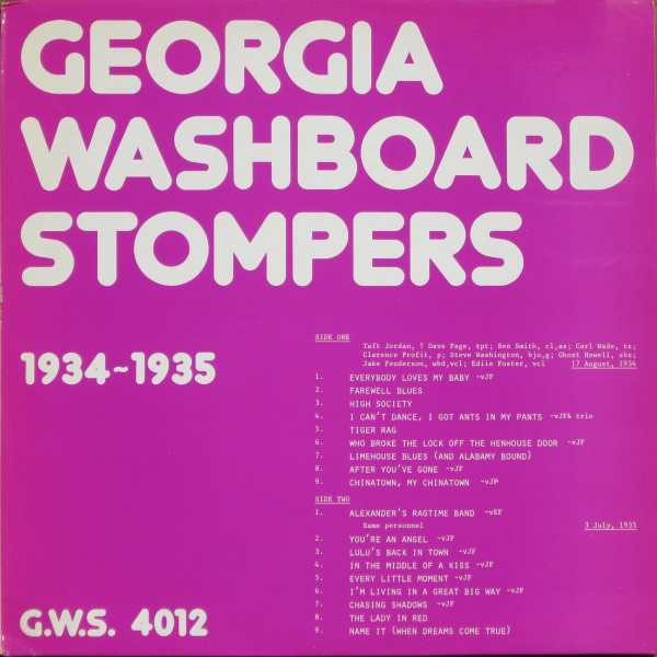 Georgia Washboard Stompers – 1934-1935 (1978