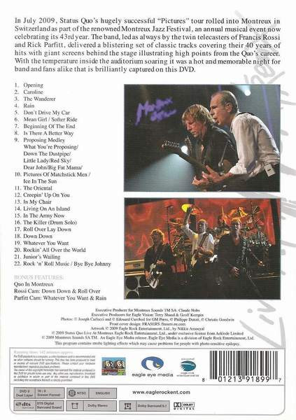 Status Quo – Pictures: Live At Montreux 2009 (2009, DVD) - Discogs