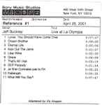 Cover of Live At La Olympia, 2001-04-25, CDr