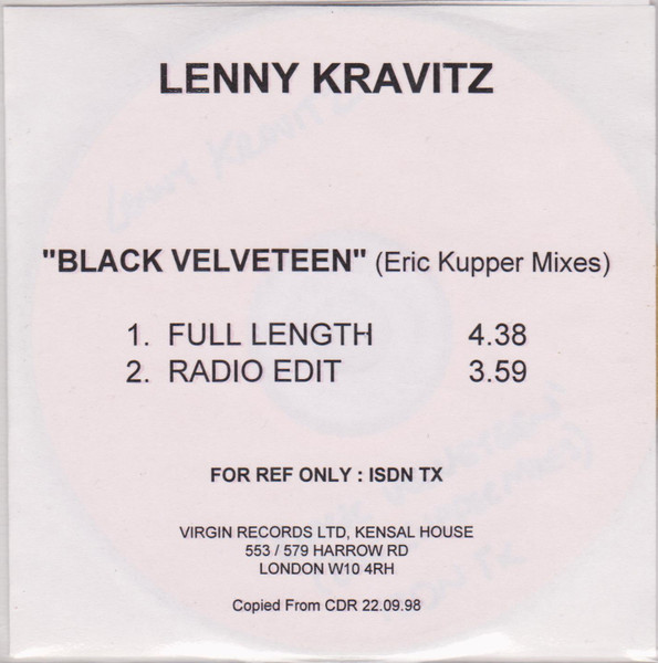 Lenny Kravitz – Black Velveteen (1999, Includes Poster, CD) - Discogs