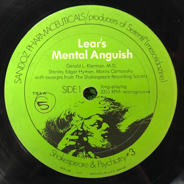 baixar álbum Gerald L Klerman, MD, Morris Carnovsky, Stanley Edgar Hyman - Lears Mental Anguish