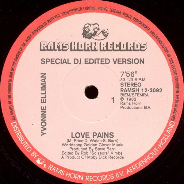 Yvonne Elliman - Love Pains | Rams Horn Records (RAMSH 12-3092) - main