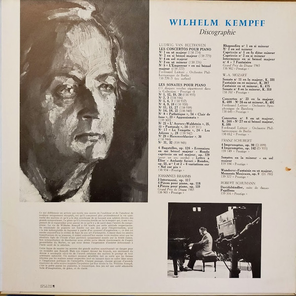 descargar álbum Schubert, Wilhelm Kempff - Sonates Pour Piano En Ut Mineur D 958 Op Posthume En Si Bémol Majeur D 575 Op Posthume