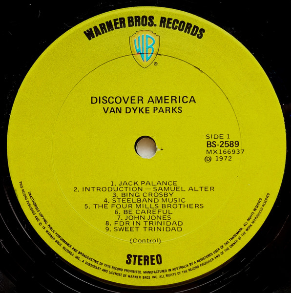 Van Dyke Parks – Discover America (1972, Vinyl) - Discogs