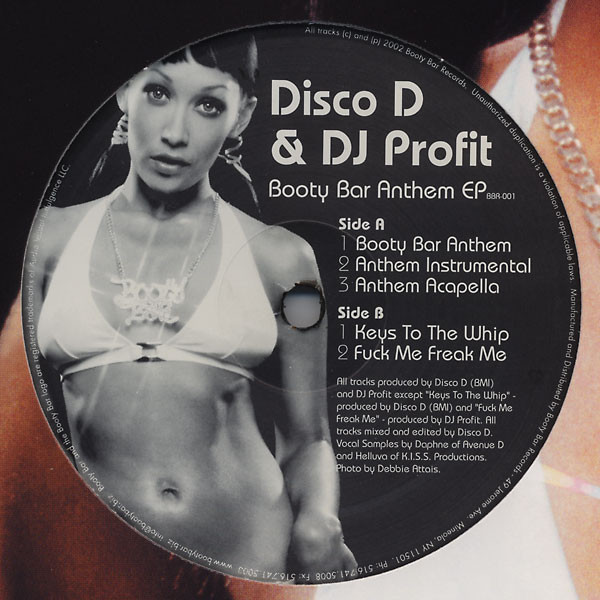 Disco D & DJ Profit – Booty Bar Anthem EP (2002, Vinyl) - Discogs