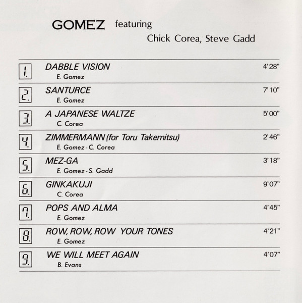 baixar álbum Eddie Gomez Featuring Chick Corea And Steve Gadd - Gomez