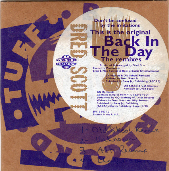 Dred Scott - Back In The Day / Can't Hold It Back | Releases | Discogs