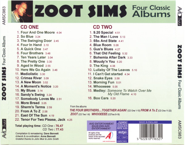 descargar álbum Zoot Sims - Four Classic Albums