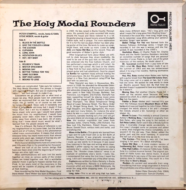 Album herunterladen The Holy Modal Rounders - The Holy Modal Rounders