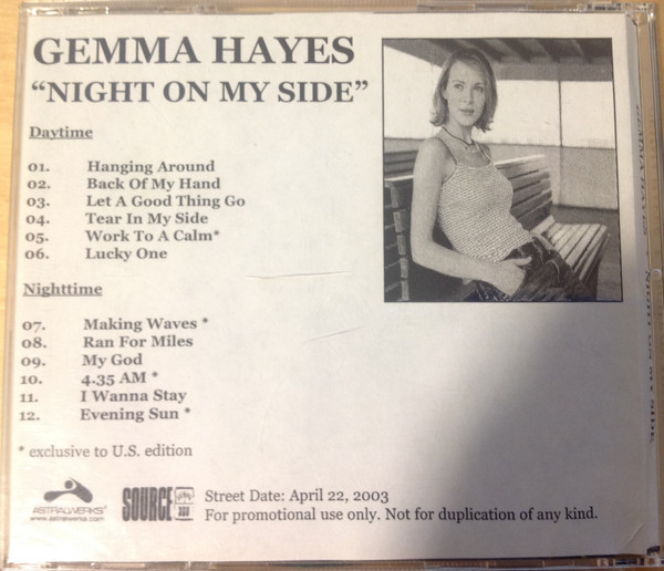 GEMMA HAYES/NIGHT ON MY SIDE アナログレコード クリアランス売品