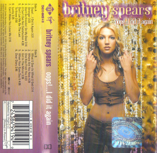 Britney Spears Oops I Did It Again Cassette Discogs