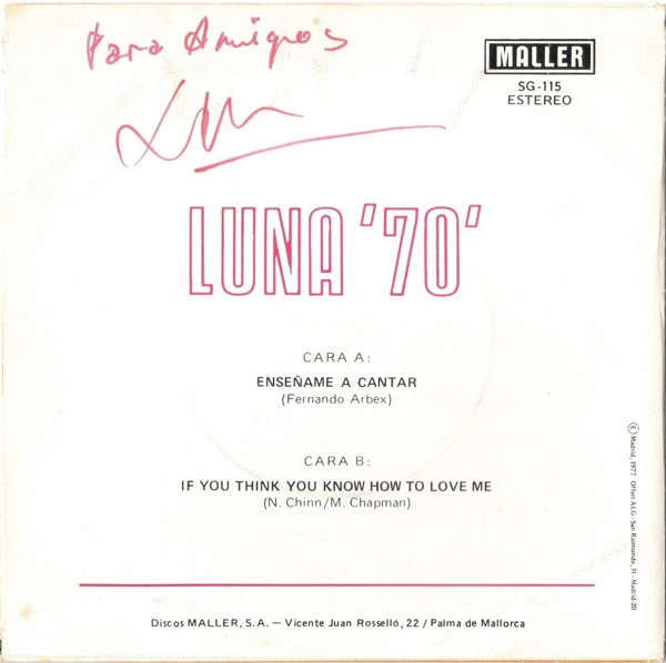 baixar álbum Luna '70' - Enseñame A Cantar If You Think You Know How To Love Me