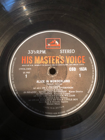 Alice In Wonderland (1969, Vinyl) - Discogs