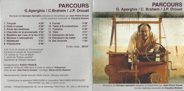 G. Aperghis / C. Brahem / J.P. Drouet – Parcours (1995, CD) - Discogs