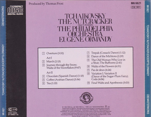 télécharger l'album Tchaikovsky The Philadelphia Orchestra Eugene Ormandy - The Nutcracker Ballet Op 71 Excerpts