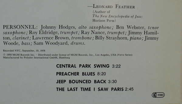ladda ner album Johnny Hodges And His Orchestra - Not So Dukish