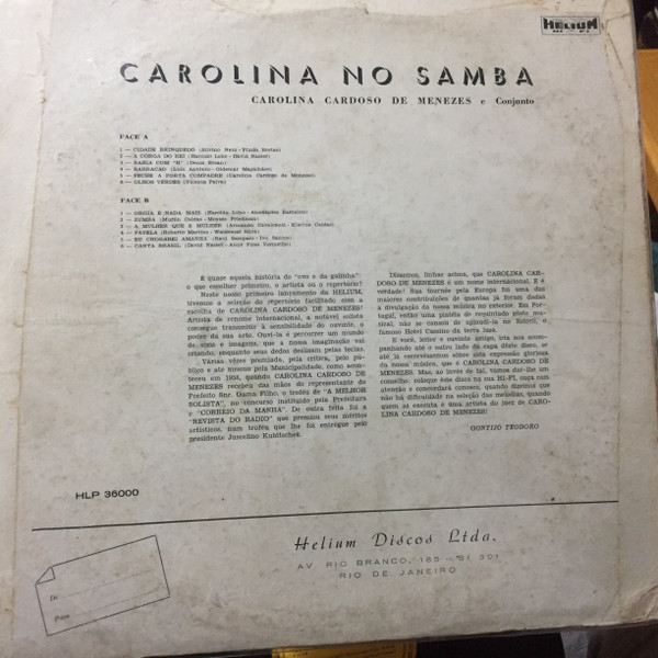 descargar álbum Carolina Cardoso De Menezes - Carolina No Samba