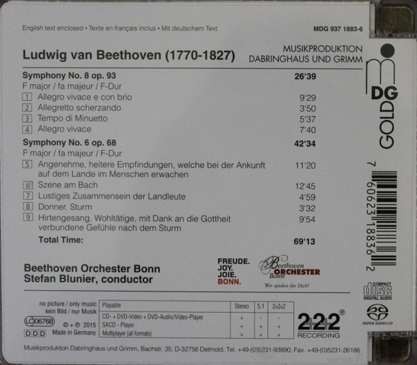 last ned album Ludwig van Beethoven, Beethoven Orchester Bonn Stefan Blunier - Symphonies Nos 6 8