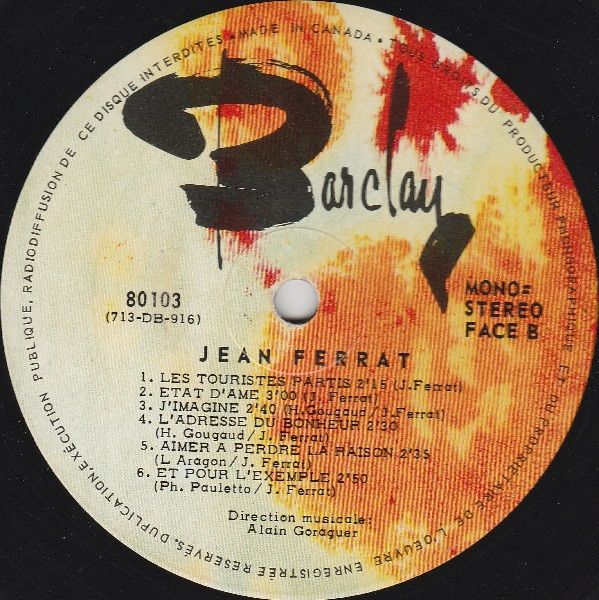 Jean Ferrat - Jean Ferrat | Barclay (80103) - 4