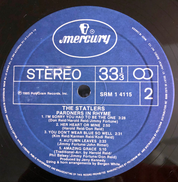 The Statler Brothers - Pardners In Rhyme | Mercury (SRM 1 4115) - 4