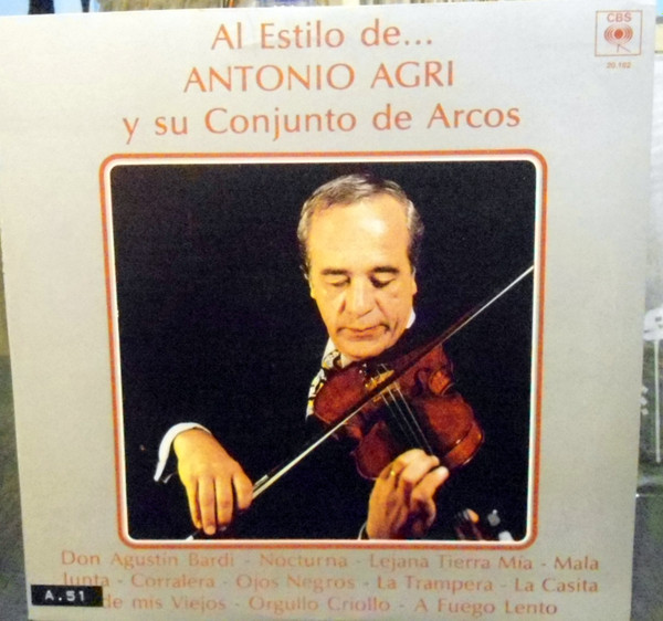 télécharger l'album Antonio Agri - Al Estilo De Antonio Agri Y Su Conjunto De Arcos