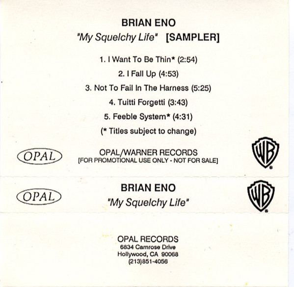 lataa albumi Brian Eno - My Squelchy Life SAMPLER