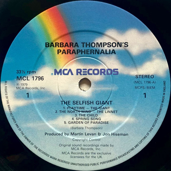 Barbara Thompson's Paraphernalia - Wilde Tales | MCA Records (MCL 1796) - 3