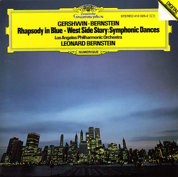 ladda ner album Gershwin, Leonard Bernstein, Los Angeles Philharmonic Orchestra - Rhapsody In Blue West Side Story Symphonic Dances