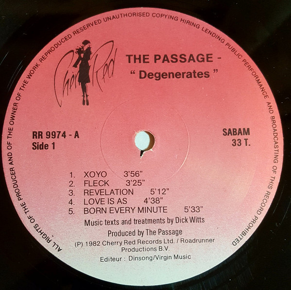 The Passage – Degenerates (1982, Vinyl) - Discogs