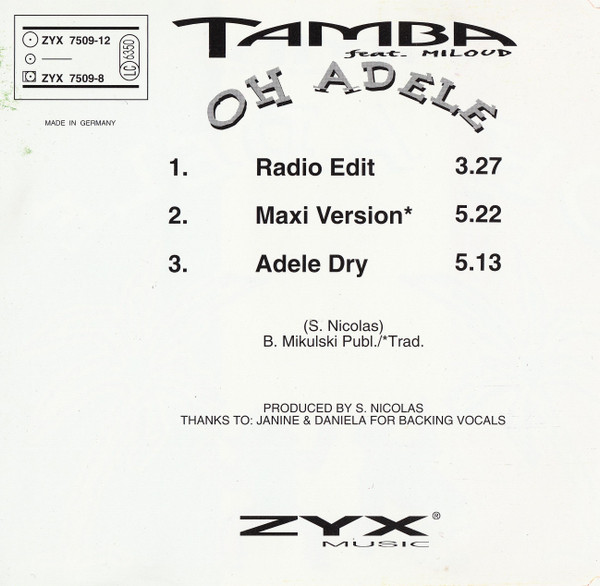 descargar álbum Tamba Feat Miloud - Oh Adele