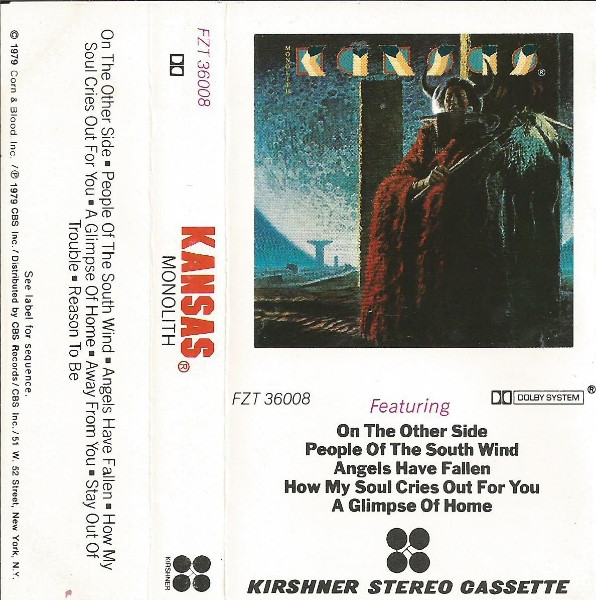 Kansas – Monolith (1979, 8-Track Cartridge) - Discogs