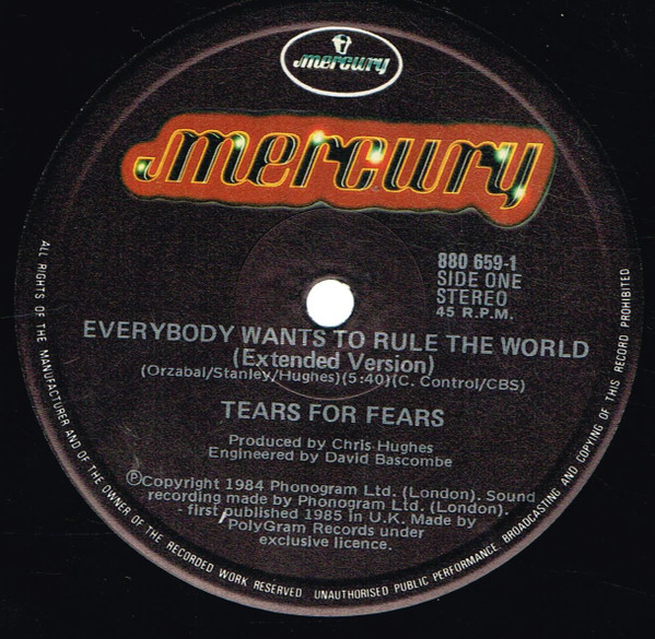 Tears For Fears 1985/07 Everybody Wants To Rule The World Japan album /  tour promo ad