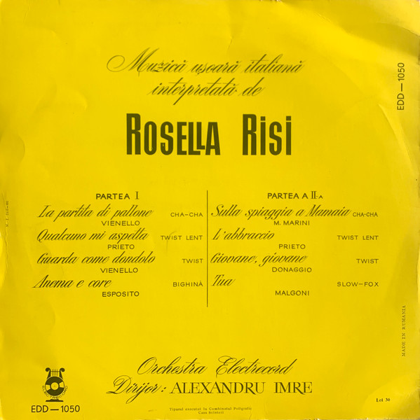 lataa albumi Rosella Risi - Muzică Ușoară Italiană Interpretată De Rosella Risi