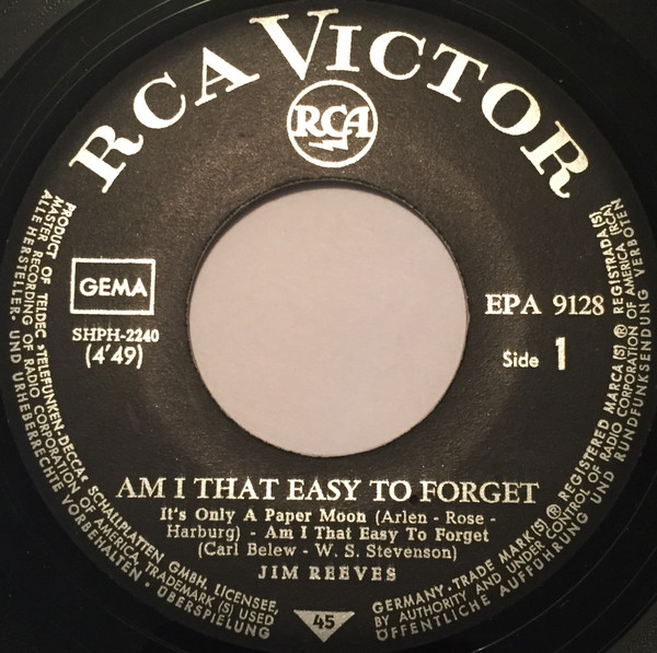 Album herunterladen Jim Reeves - Am I That Easy To Forget