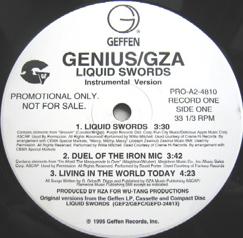 Genius / GZA – Liquid Swords (1995, CD) - Discogs