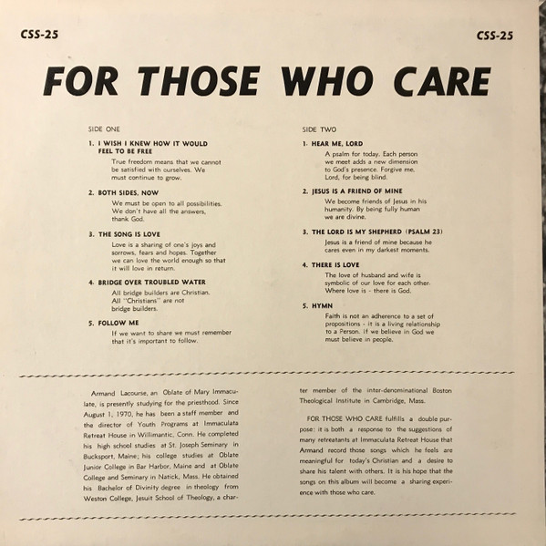 ladda ner album Armand Lacourse - For Those Who Care
