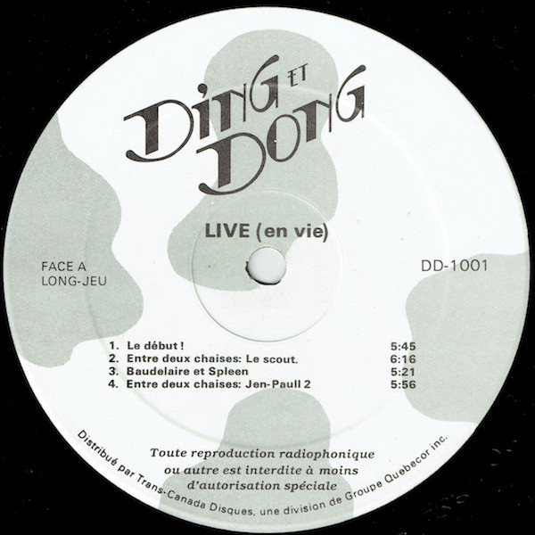 Ding Et Dong - Ding Et Dong En Vie (Live) | Ding Et Dong (DD-1001) - 3