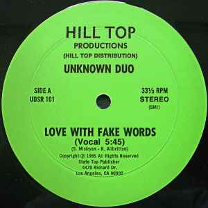 Unknown Duo - Love With Fake Words album cover