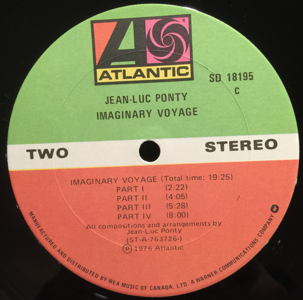 Jean-Luc Ponty - Imaginary Voyage [Vinyl] | Atlantic (SD 18195) - 4