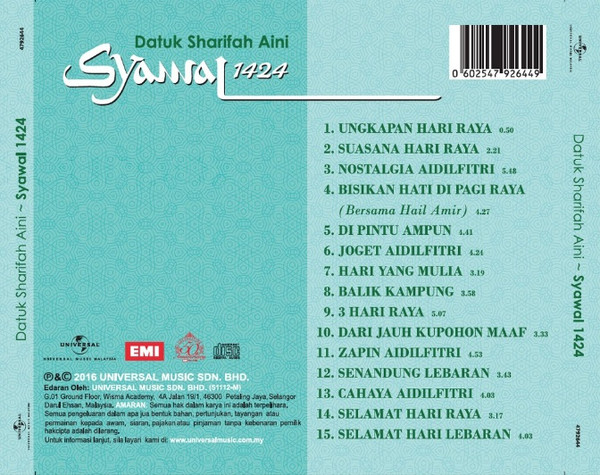 télécharger l'album Sharifah Aini - Syawal 1424