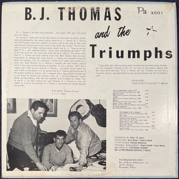 baixar álbum BJ Thomas And The Triumphs - Im So Lonesome I Could Cry