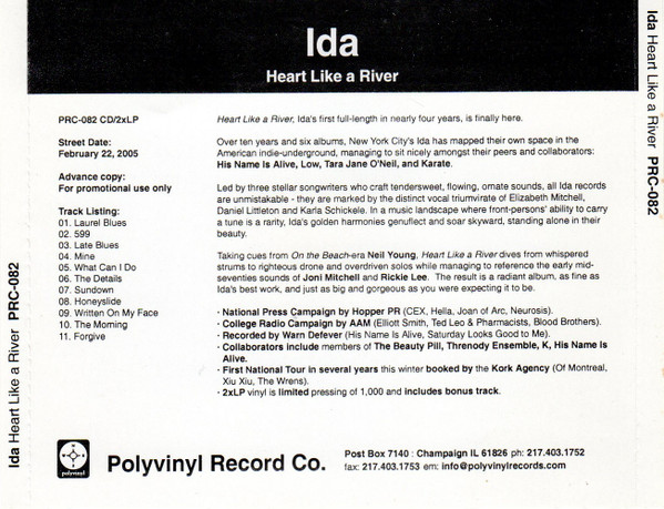 Ida - Heart Like A River | Releases | Discogs