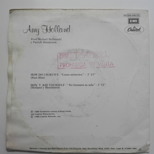 descargar álbum Amy Holland - Como Sobrevivo