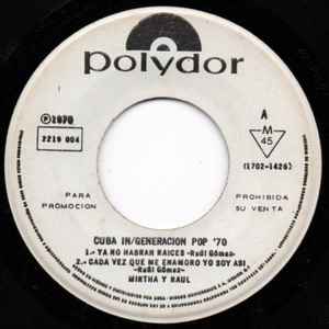 Mirtha Y Raul - Cuba In/Generacion Pop '70 album cover
