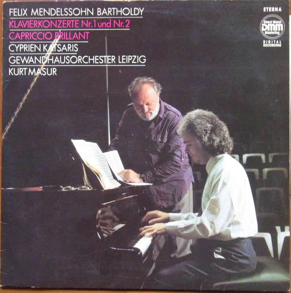 lataa albumi Felix MendelssohnBartholdy Cyprien Katsaris, Kurt Masur, Gewandhausorchester Leipzig - Klavierkonzerte Nr 1 Und Nr 2 Capriccio Brillant