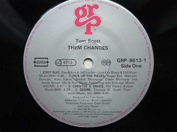 Tom Scott - Them Changes | GRP (GRP-9613-1) - 3