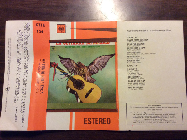 burlarse de Renacimiento clon Antonio Bribiesca – La Guitarra De Mexico (Cassette) - Discogs