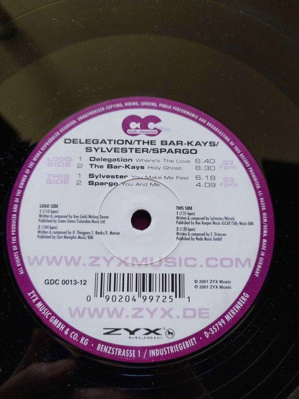 descargar álbum Delegation The BarKays Sylvester Spargo - Club Classics 13
